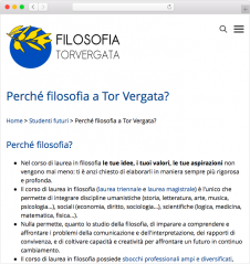 Eine kleine Webseite von Filosofia TorVergata aus Italien.